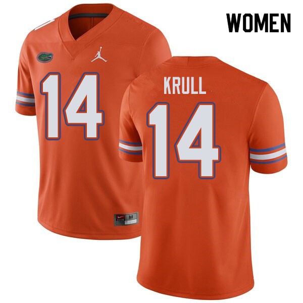 Jordan Brand Women #14 Lucas Krull Florida Gators College Football Jerseys Orange